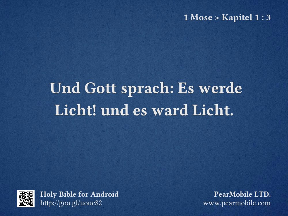 1 Mose, Kapitel 1:3